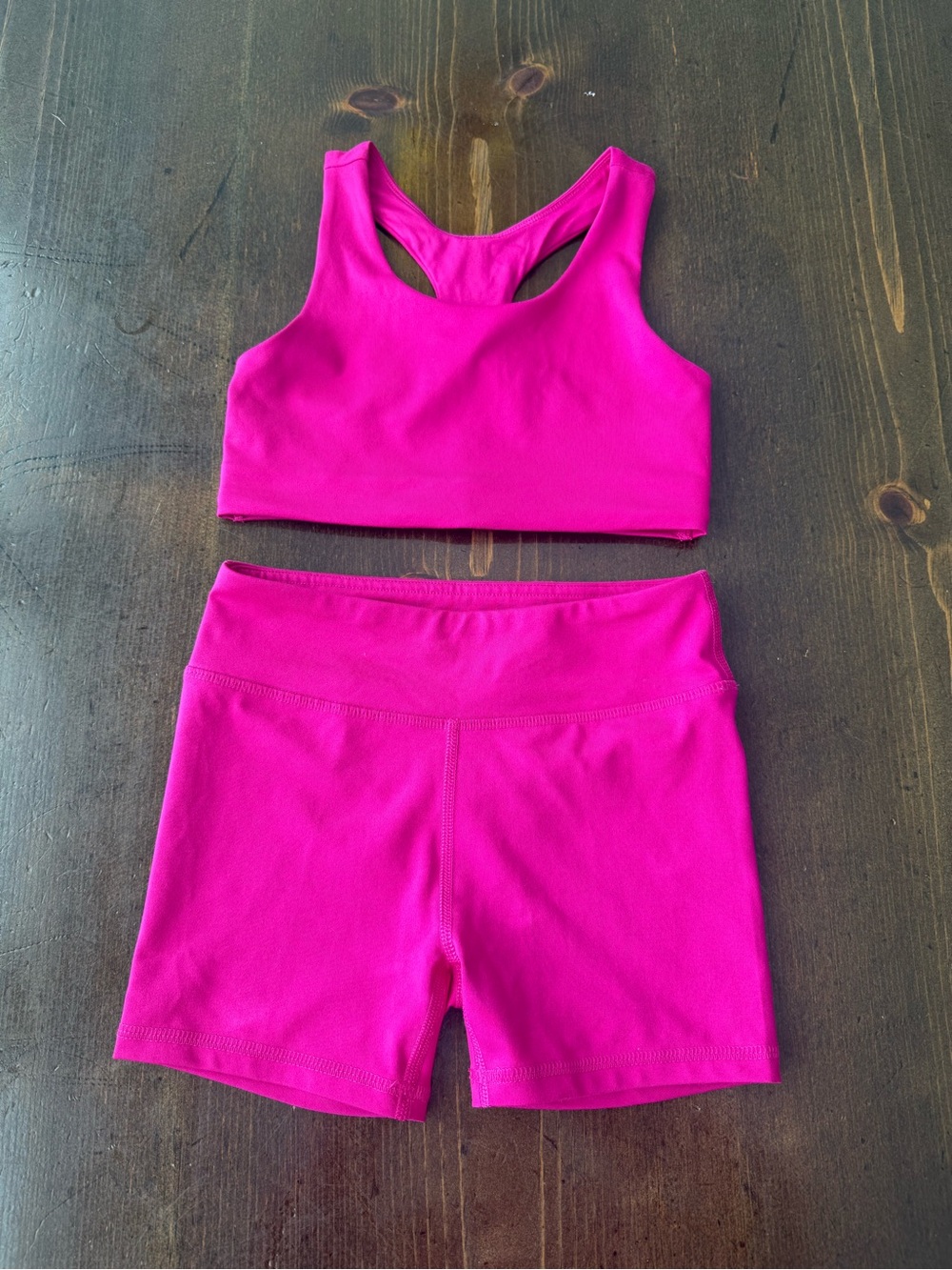 DSG Magenta Pink Set, bra top and biker shorts